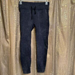 Curves N Combat Boots Navy Blue High Waist Ribbed Leggings L/XL